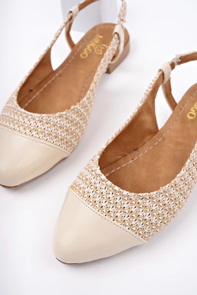 Muggo ROSHAN Arkası Açık Hasır Kadın Günlük Kısa Topuklu Ayakkabı - 6