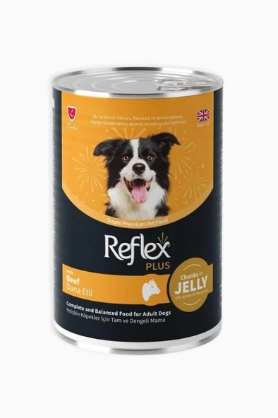 Reflex Plus Jöle İçinde Et Parçacıklı Dana Etli Yetişkin Köpek Maması 400 gr