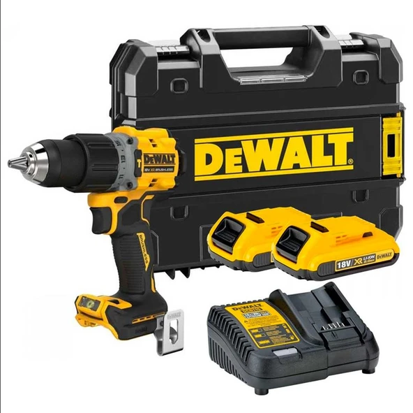 Dewalt DCD805D2T 18V 2.0AH LI-ION Kömürsüz Çift Akülü Darbeli Matkap