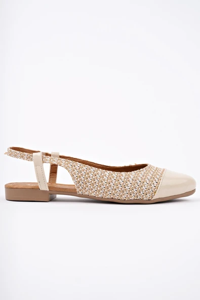 Muggo ROSHAN Arkası Açık Hasır Kadın Günlük Kısa Topuklu Ayakkabı - 7