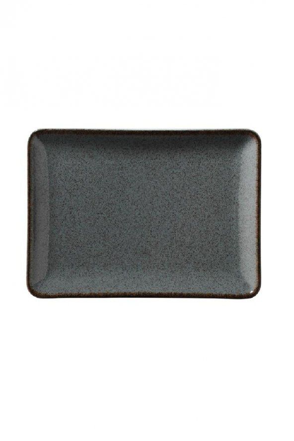 Pearl Porselen Dikdörten Düz Tabak 23x17 cm Mavi