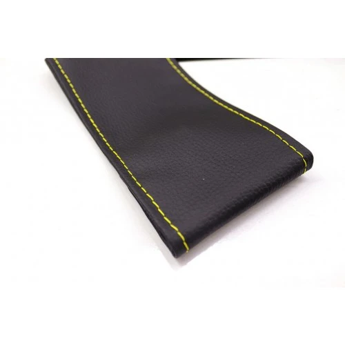 Porsche 911  993 (1993-1997) Uyumlu Direksiyon Kılıfı Dikmeli Siyah Deri Sarı Nakışlı - Resim 3