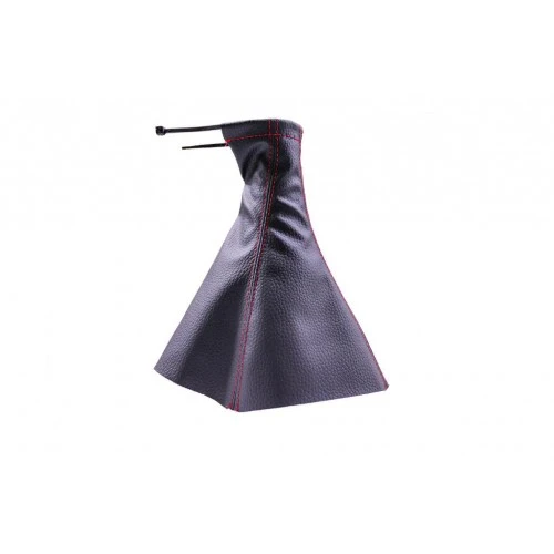 Hyundai Getz Uyumlu Vites Körüğü Siyah Deri Kırmızı Dikiş - Resim 2