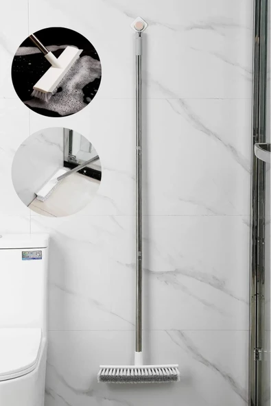 Sert Kıllı Çekçekli Fayans Halı Fırçası Uzun Saplı Temizlik Fırçası - Resim 4