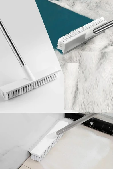 Sert Kıllı Çekçekli Fayans Halı Fırçası Uzun Saplı Temizlik Fırçası ürün görseli 1