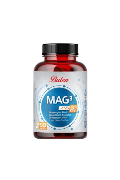 BALEN Mag 3 Magnezyum Sitrat & Bisglisinat & Malat 679 Mg 60 Adet Kapsül