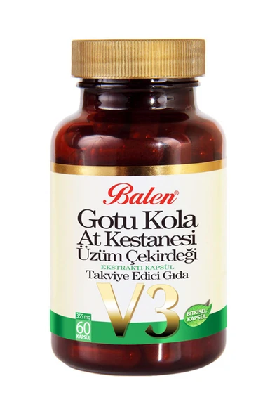 BALEN Gotu Kola-at Kestanesi-üzüm Çekirdeği 355 Mg 60 Kapsül