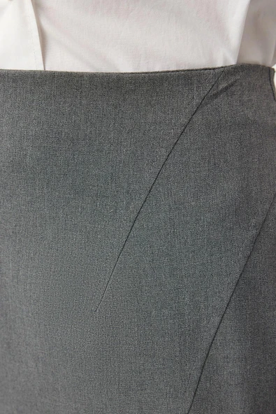 Modern Tarz Astarsız Dokuma Midi Boy Godeli Balık Shape Maxi Boy Dokuma Etek - 3
