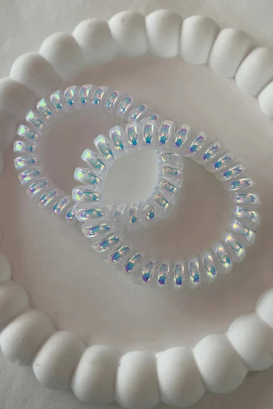 2 Li Hologram Spiral Saç Tokası - Spiral Bileklik - 4