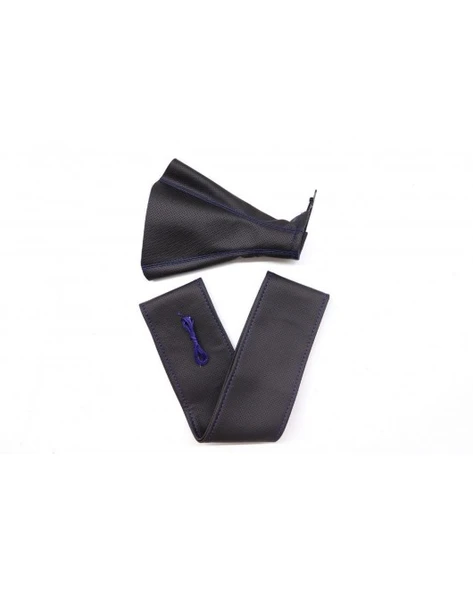 Opel Corsa B  (1993-2000) Uyumlu Vinil Direksiyon Kılıfı Ve Vites Körüğü Siyah Vinil Mavi ürün görseli