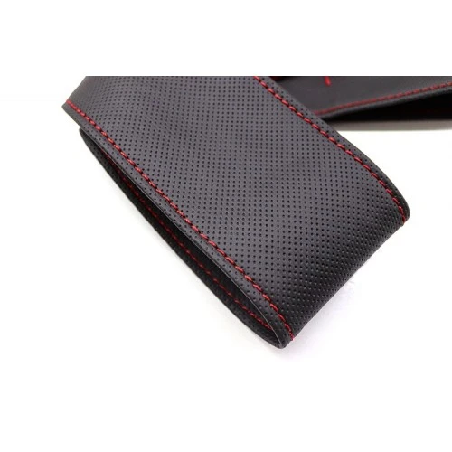 Alfa Romeo 147 (2005-2009) Uyumlu Direksiyon Kılıfı Dikmeli Siyah Vinil Kırmızı Nakışlı - Resim 3