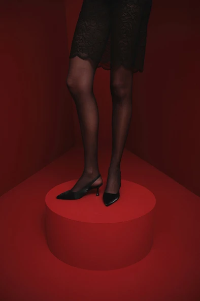 Muggo SUNG Sivri Burun Arkası Açık Günlük Klasik Kadın Topuklu Ayakkabı - 5