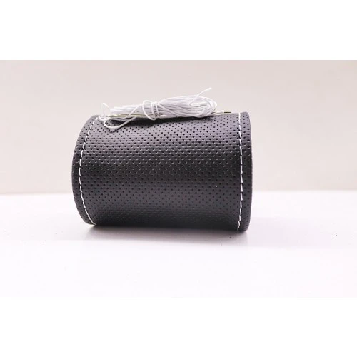 Bmw 5 Serisi E60 2004-2010 Uyumlu Direksiyon Kılıfı Dikmeli Siyah Vinil Gri Nakışlı - Resim 3