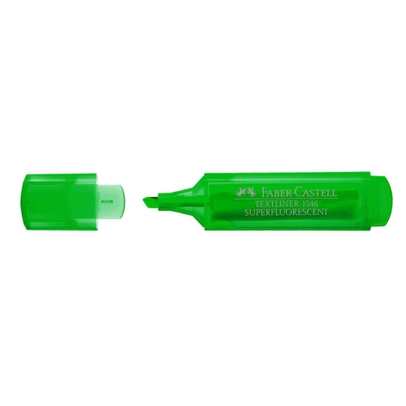 Faber Castell Fosforlu Kalem 1546 Şeffaf Gövde Yeşil - 10 Adet ürün görseli