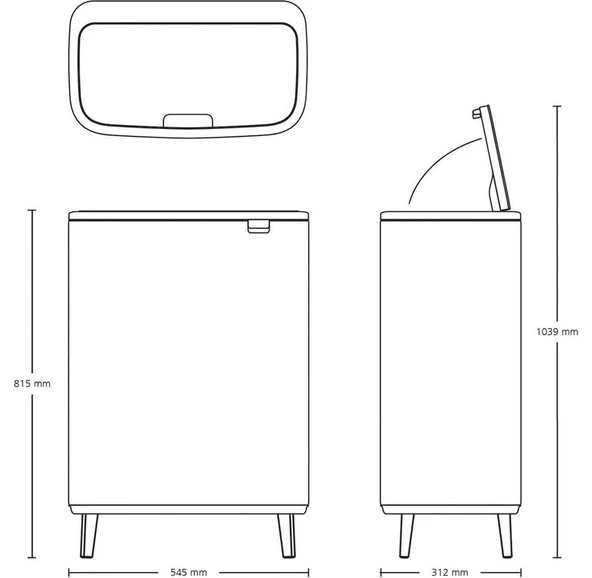 Brabantia Çöp Kutusu 60 Lt Bo Touch Dokunmatik Kapak Matt Siyah - 5