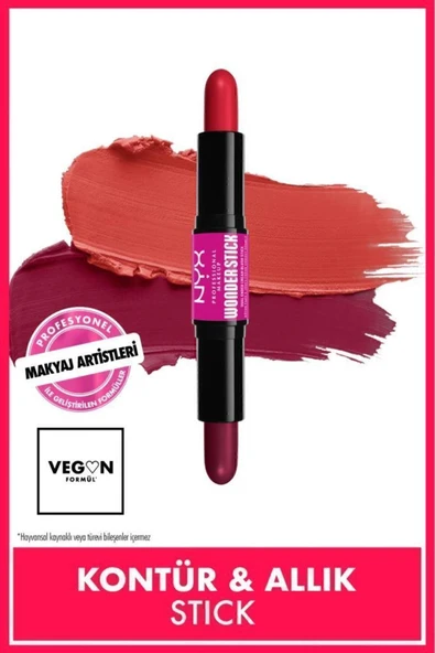 Wonder Stick Çift Taraflı Krem Allık Stick - Bright Amber and Fuschia
