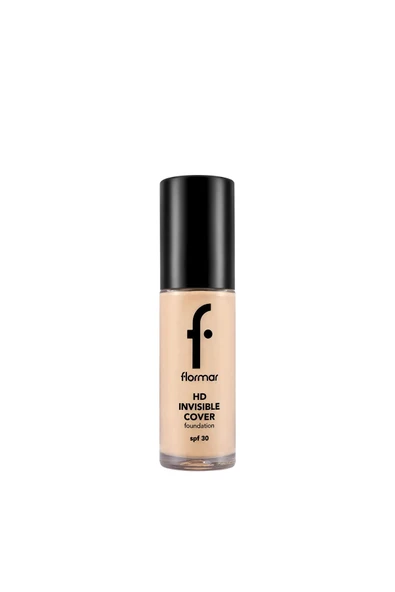 Invisible Cover HD Hafif Yapılı & Yarı Parlak Bitişli Spf30 Fondöten 30 g | 40 Light Ivory
