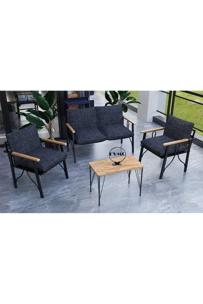 Zigonzi 2+1+1 Bahçe, Balkon Takimi Cafe Oturma Grubu Sehpali