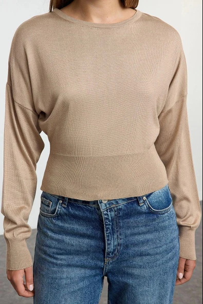 Stil Modern Kadın Regular Standart Kol Bisiklet Yaka Basic Premium Kalite Triko Kazak