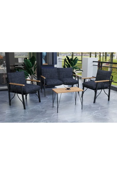 Zigonzi Bahçe Mobilyası 2+1+1 Selvi Bahçe Takımı Metal Balkon Takımı - 5