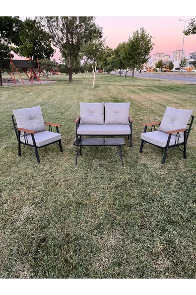 Zigonzi Bahçe Ve Balkon Takımı, Çay Seti, 2+1+1 Krem - 3