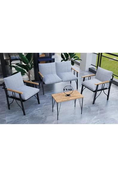 Zigonzi 2+1+1 Bahçe, Balkon Takimi Cafe Oturma Grubu Sehpali - 3