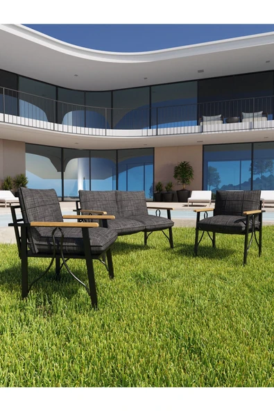 Zigonzi Modern 2 1 1 Bahçe Mobilyası Takımı Sehpasız Masasız - 2