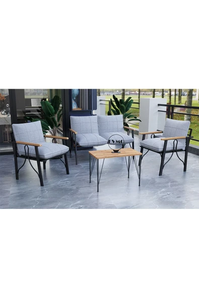 Zigonzi 2+1+1 Bahçe, Balkon Takimi Cafe Oturma Grubu Sehpali - 5