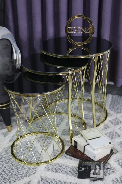 Zigonzi Siyah Camlı Hasır C Zigon Gold Metal - 3