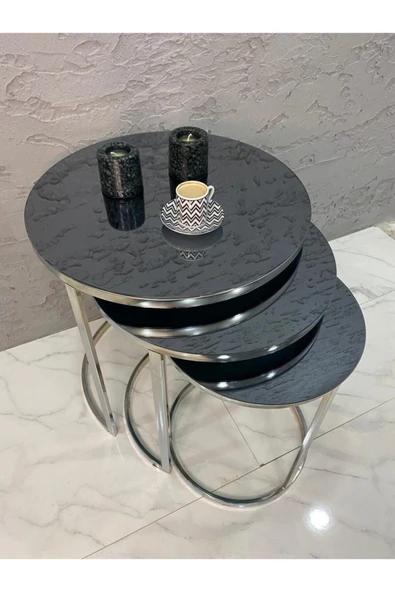 Zigonzi Gümüş Aynalı Zigon Sehpa - 2