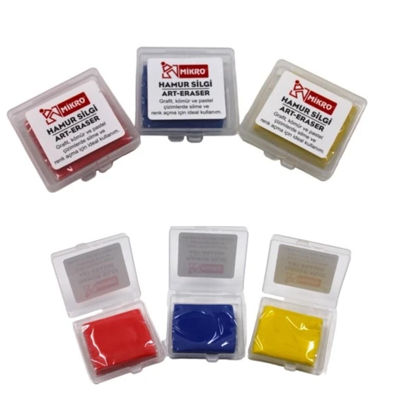 Mikro Plastik Kutulu Hamur Silgi Renkli 1 Adet ürün görseli