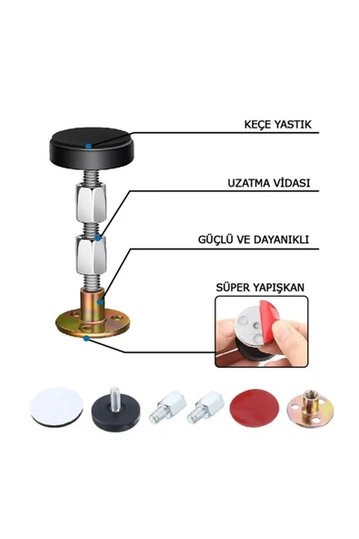 Yatak Baza Başlık Sabitleme Aparatı Ses Ve Sallanma Titreşim Önleyici Eşya Sabitleme 2 Adet - 3