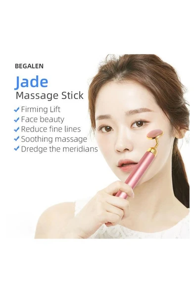 Titreşimli Güzellik Masaj Kalemi Doğal Pink Jade (Yeşim) Taş, Pembe Çubuk - 10