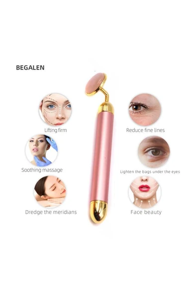 Titreşimli Güzellik Masaj Kalemi Doğal Pink Jade (Yeşim) Taş, Pembe Çubuk - 9