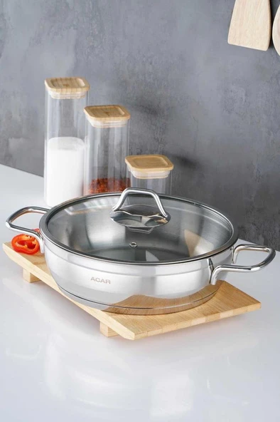Acar Karat 26 cm Basık Kısa Çelik Tencere