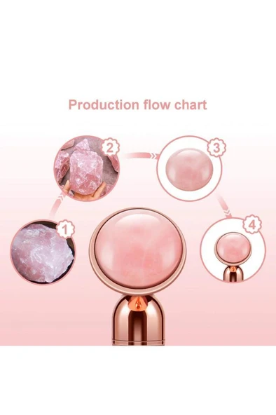 Titreşimli Güzellik Masaj Kalemi Doğal Pink Jade (Yeşim) Taş, Pembe Çubuk - 6