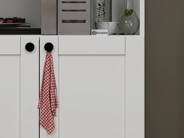 Midoser Lucas 4 Kapaklı Çok Amaçlı Dolap, Çok Amaçlı Banyo, Mutfak Ve Mikrodalga Fırın Dolabı - Beyaz - 4