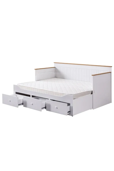 Yavrulu Karyola, Marmaris Divan Karyola Çekmeceli Açılır Çift Kişilik Karyola + Soft Yatak - 8