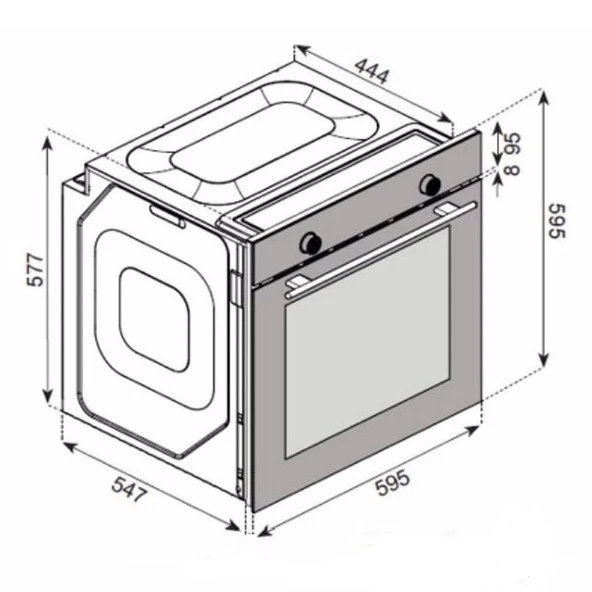Uğur UAF 6011D SCPET Fry Art Siyah Ankastre Fırın - 3