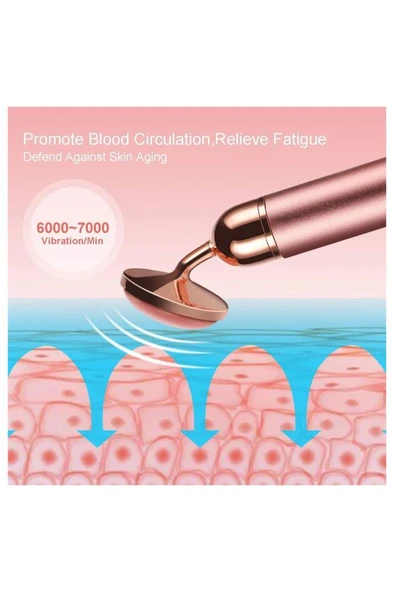 Titreşimli Güzellik Masaj Kalemi Doğal Pink Jade (Yeşim) Taş, Pembe Çubuk - 8