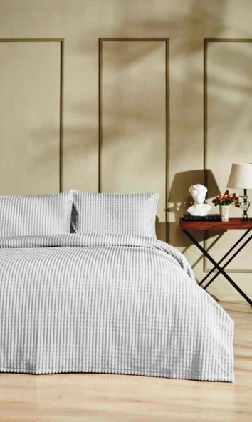 Merinos Modern Line Tek Kişilik Battaniye Seti (150x220)-Gri