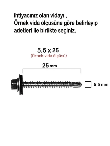 400 ADET TRAPEZ ÇATI VİDASI - 2