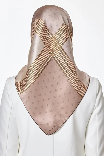 Armine E19YA8113D0302 Dj Saf İpek Eşarp 8113D (T) (Nostalji Twill) - Resim 4