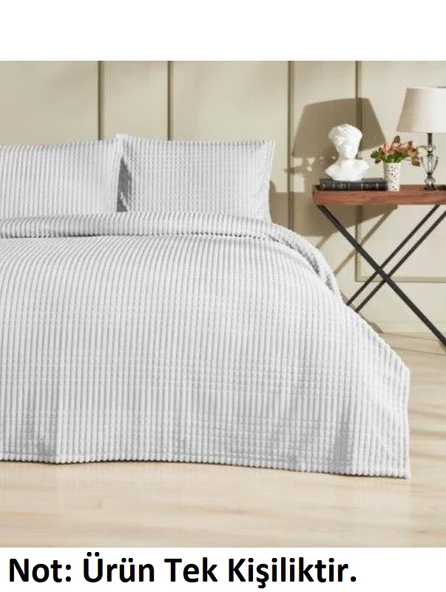 Merinos Modern Line Tek Kişilik Battaniye Seti (150x220)-Gri - 2