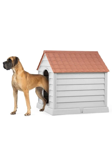 Şenyayla Plastik XXL Büyük Boy Plastik Köpek Klübesi Büyük Irk Çatı Kahve - 3