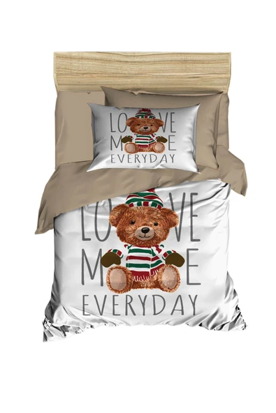 Dijital Baskılı 3d Pamuklu Yenidoğan Bebek Nevresim Takımı Love Me Everyday - 2