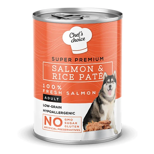 Chefs Choice Pate Somonlu Düşük Tahıllı Yetişkin Köpek Konservesi 24 Adet 400 Gr