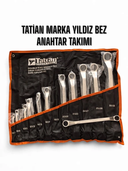 12 Parça Iki Ağız Yıldız Anahtar Takımı Bez Çantalı