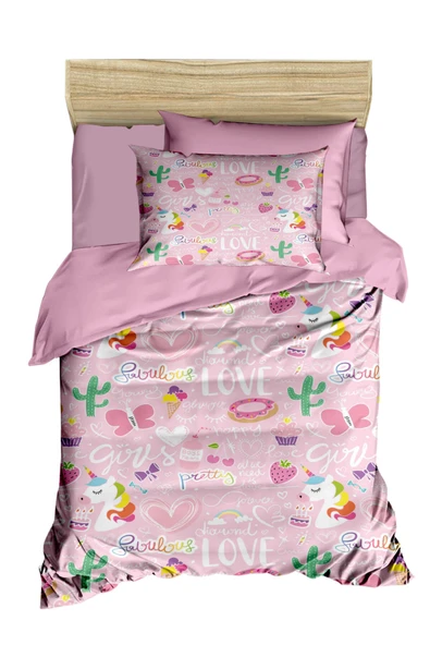 Dijital Baskılı 3d Pamuklu Yenidoğan Bebek Nevresim Takımı Girl Love - 2