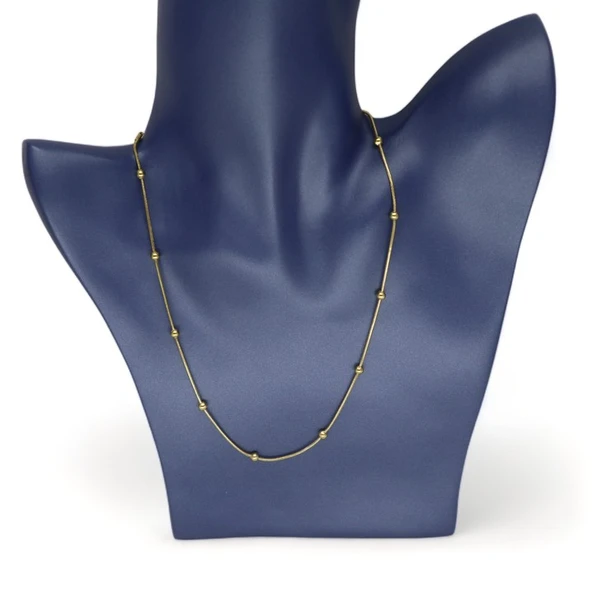 Gökyüzü İncisi Toplu Kadın Genç Kolye Sarı 45 cm - Resim 4